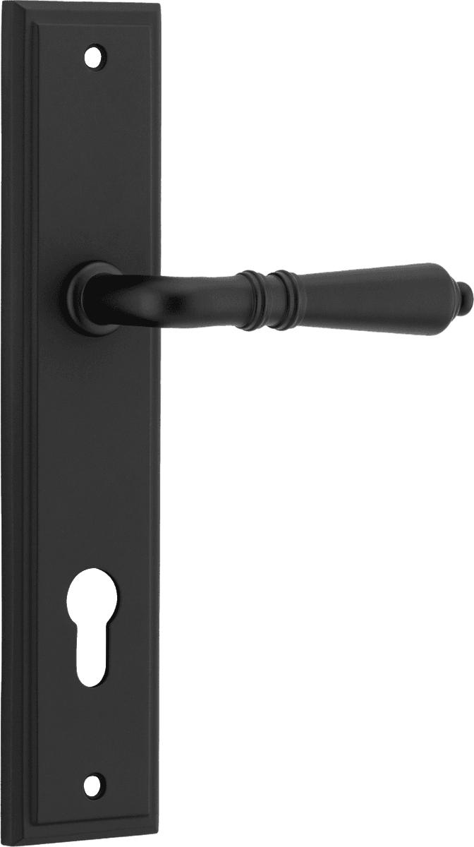 12736E85 - Sarlat Lever - Stepped Backplate - Matt Black - Entrance