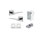 0434KENTR60KK - Como Lever - Square Rose Entrance Kit with High Security Lock - Polished Chrome - Entrance