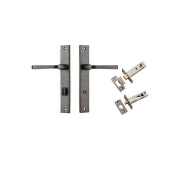 Annecy Lever - Rectangular Backplate Privacy Kit with Privacy Turn