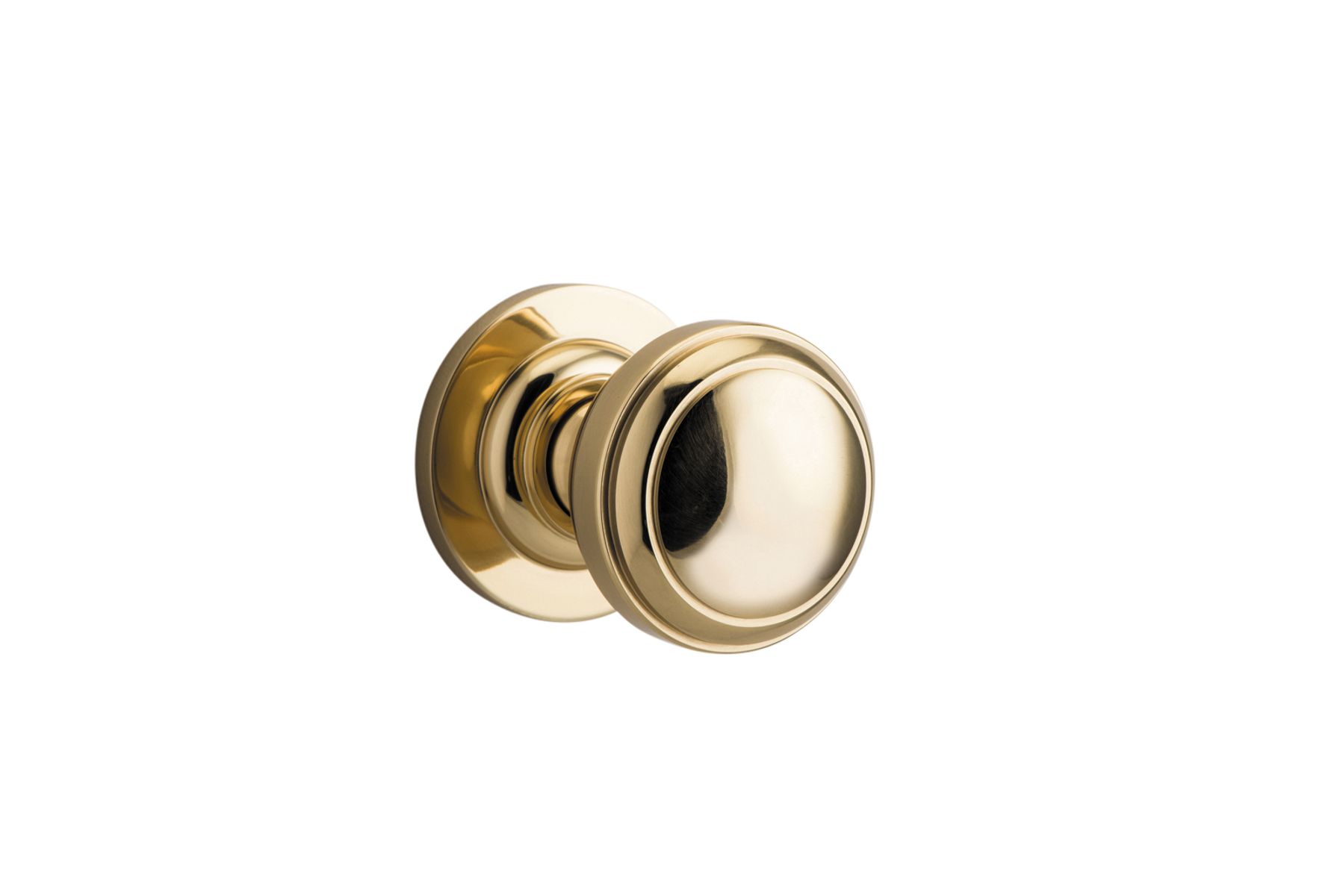 0210 - Paddington Knob - Round Rose - Polished Brass - Passage