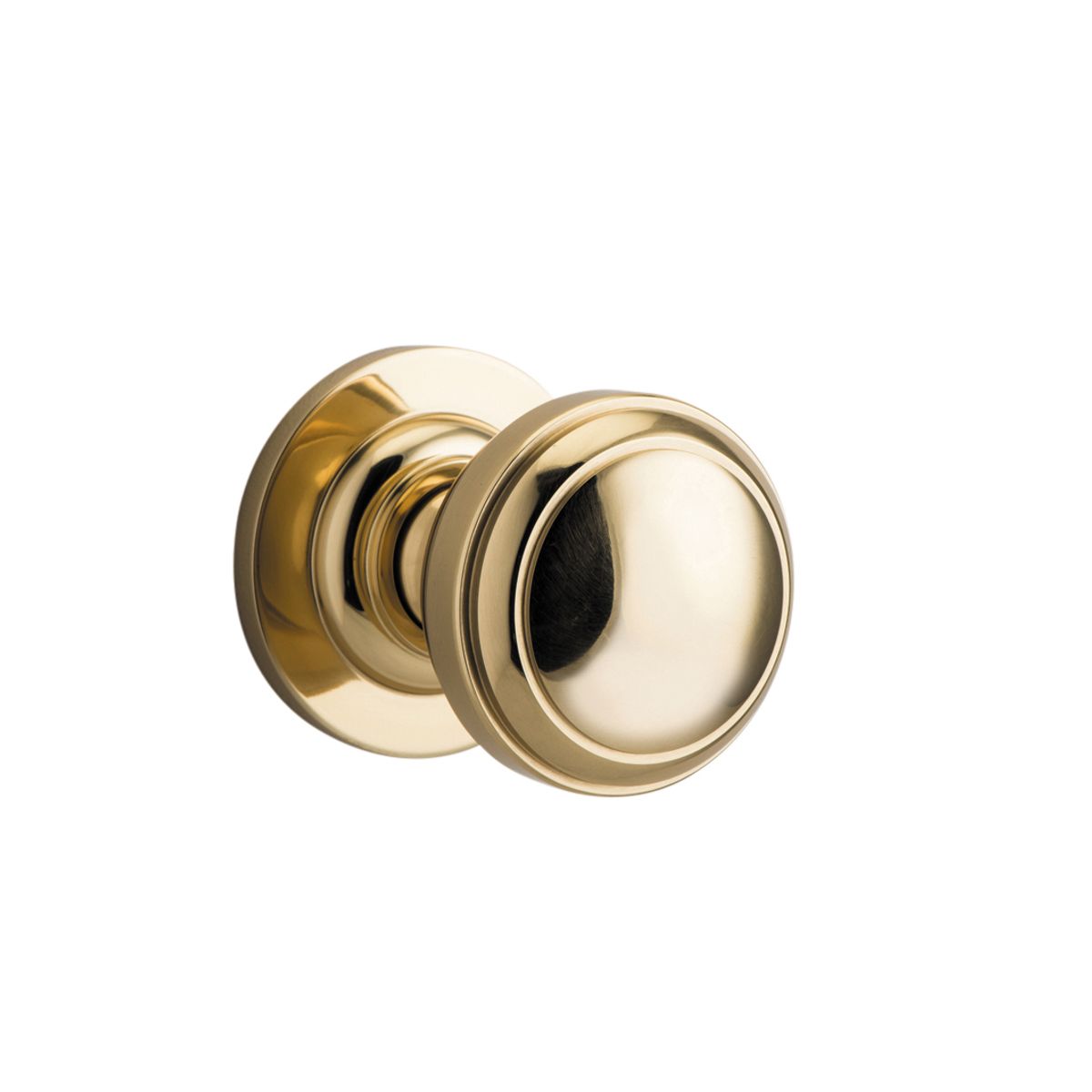 0210 - Paddington Knob - Round Rose - Polished Brass - Passage