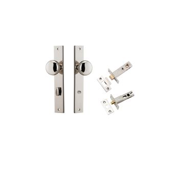 Cambridge Knob - Rectangular Backplate Privacy Kit with Privacy Turn