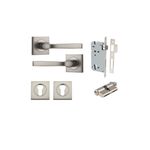 0399KENTR60KK - Annecy Lever - Square Rose Entrance Kit with Separate High Security Lock - Satin Nickel - Entrance