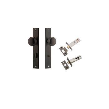Cambridge Knob - Rectangular Backplate Privacy Kit with Privacy Turn