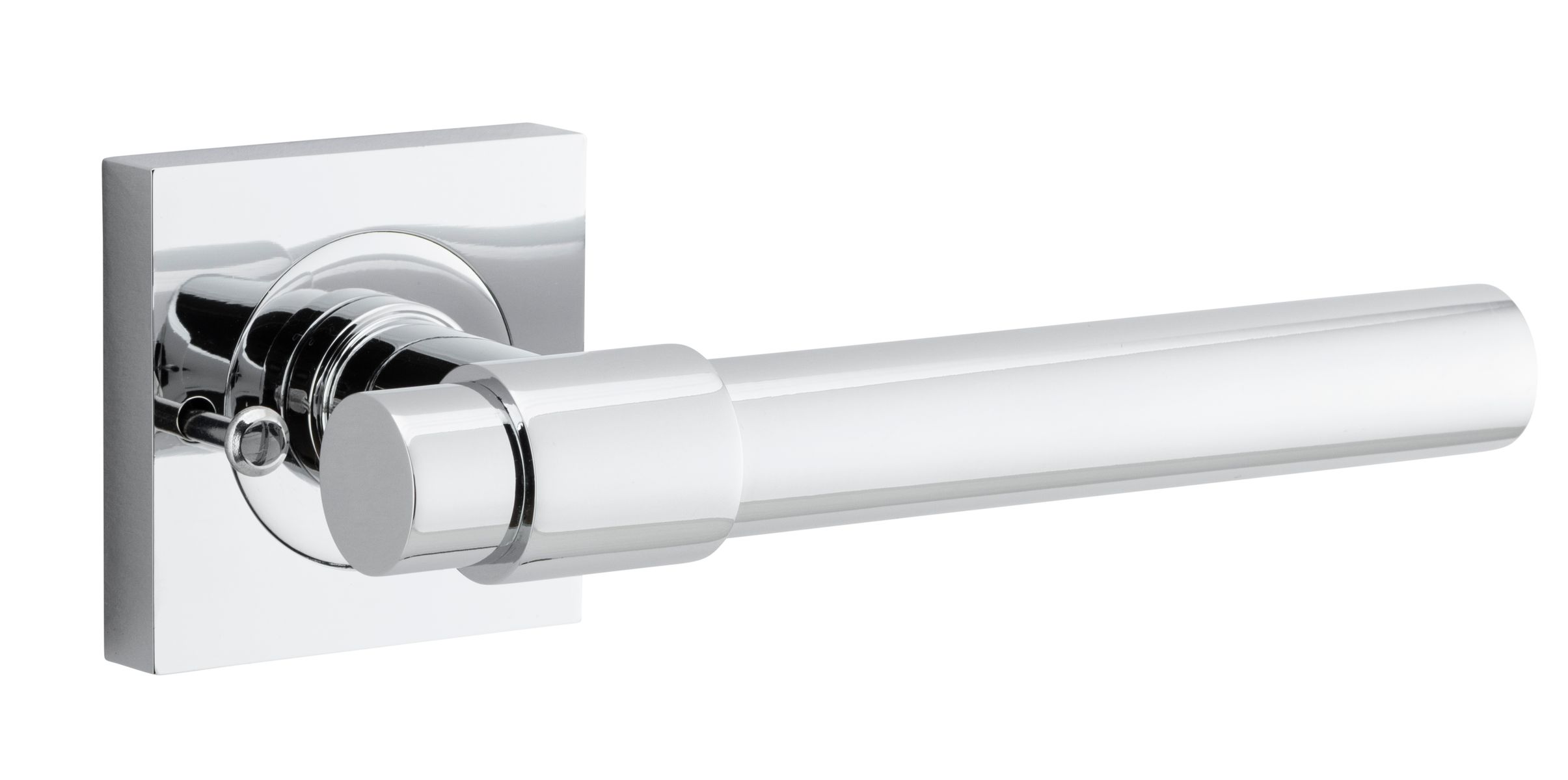 21204KIBPRIV60 - Helsinki Lever - Square Rose (Inbuilt Privacy) - Polished Chrome - Privacy