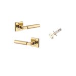 0410KIBPRIV60 - Berlin Lever - Square Rose Privacy Kit (Inbuilt Privacy) - Polished Brass - Privacy