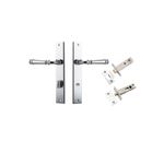 11706KPRIV60 - Verona Lever - Rectangular Backplate Privacy Kit with Privacy Turn - Polished Chrome - Privacy