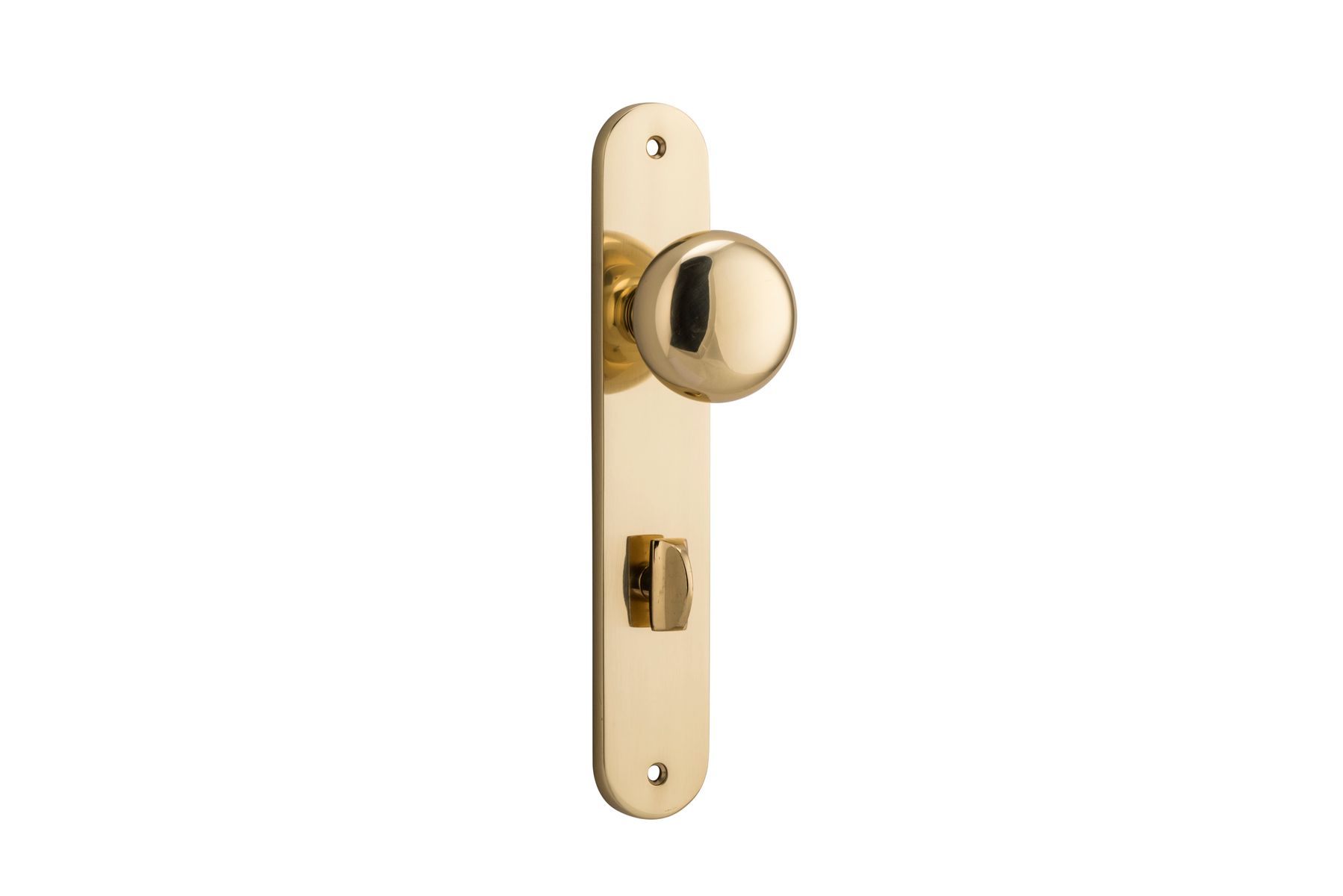 10334P85 - Cambridge Knob - Oval Backplate - Polished Brass - Privacy