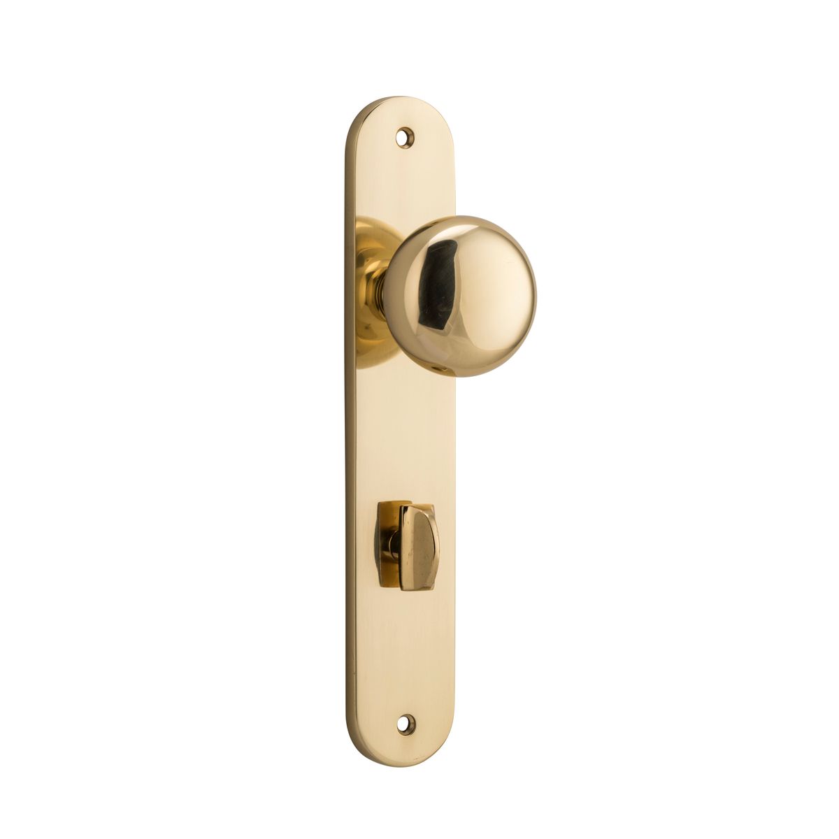 10334P85 - Cambridge Knob - Oval Backplate - Polished Brass - Privacy