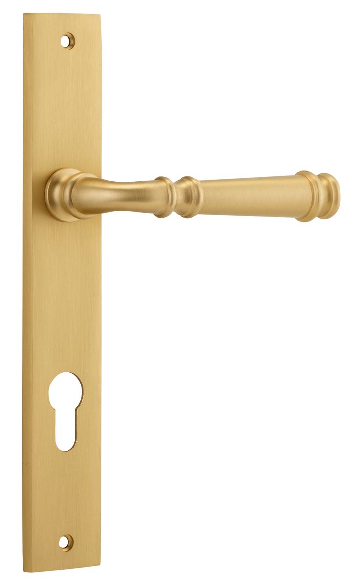 13206E85 - Verona Lever - Rectangular Backplate - Brushed Brass - Entrance