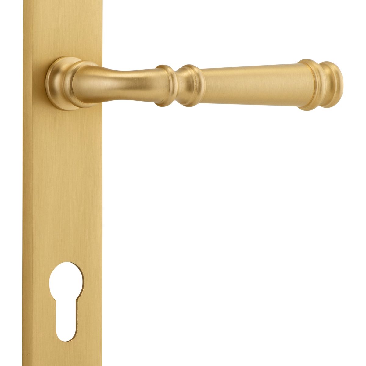 13206E85 - Verona Lever - Rectangular Backplate - Brushed Brass - Entrance