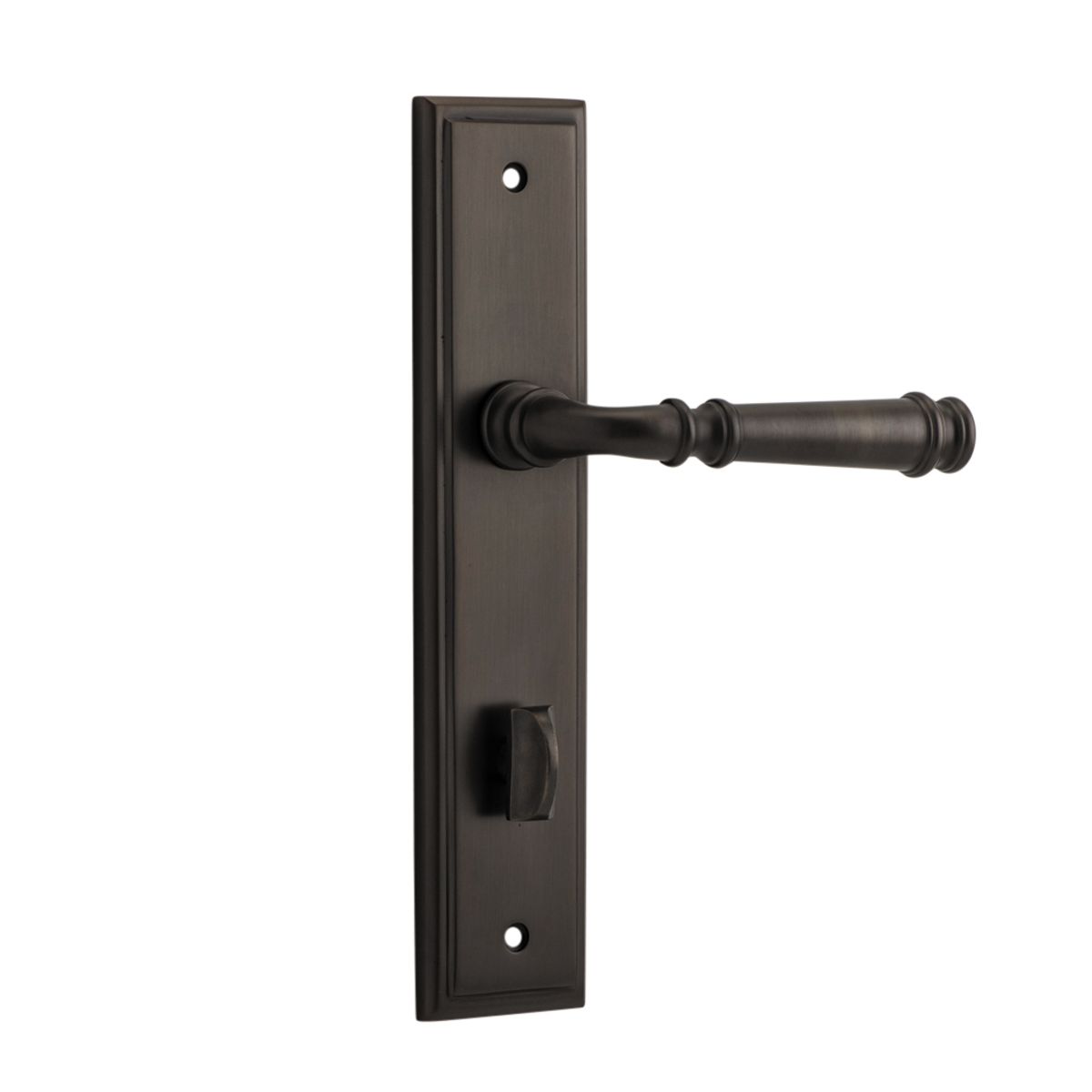 10742P85 - Verona Lever - Stepped Backplate - Signature Brass - Privacy