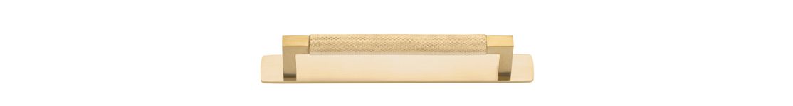 22110B - Brunswick Cabinet Pull with Backplate  - CTC160mm - Brushed Gold PVD