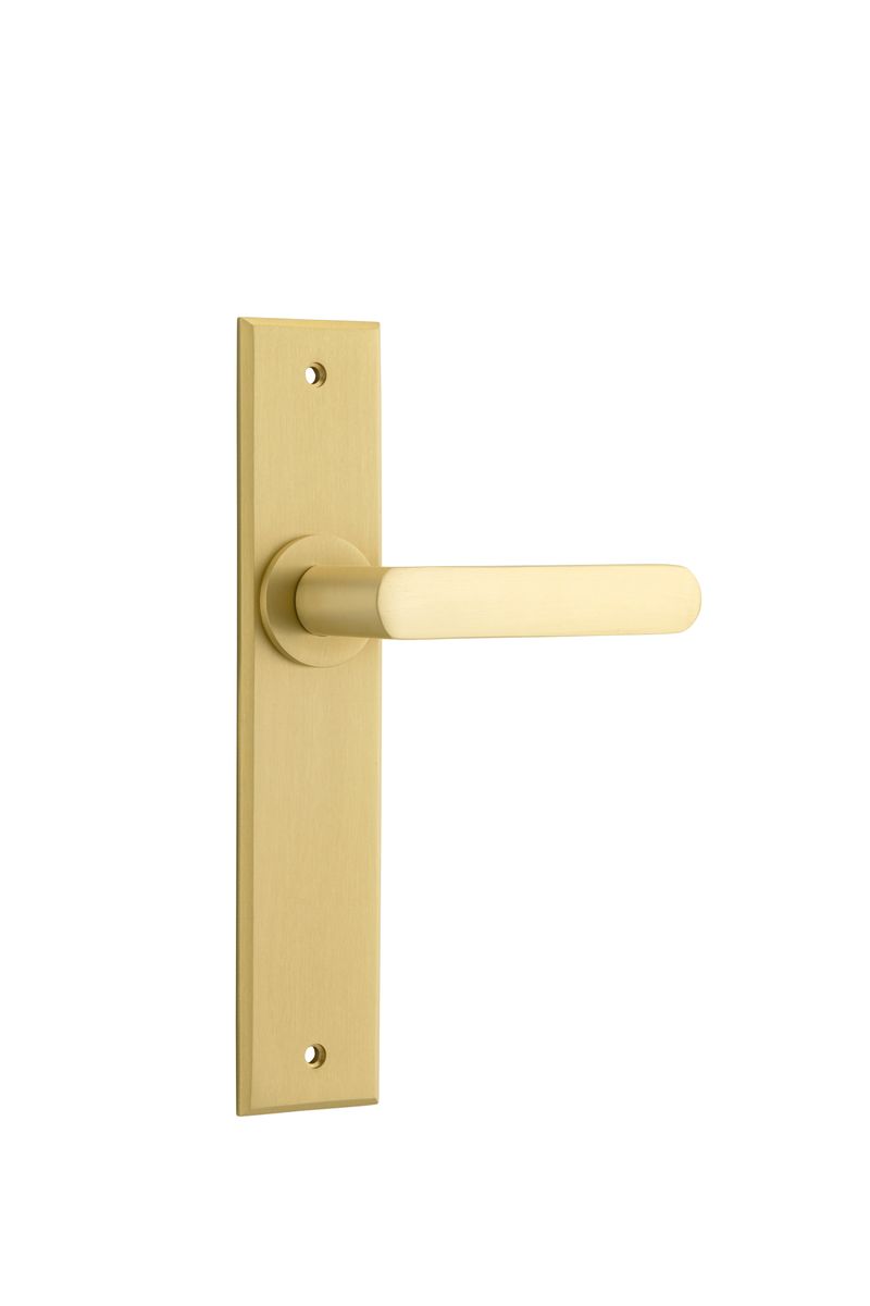 16366 - Osaka Lever - Chamfered Backplate - Brushed Gold PVD - Passage