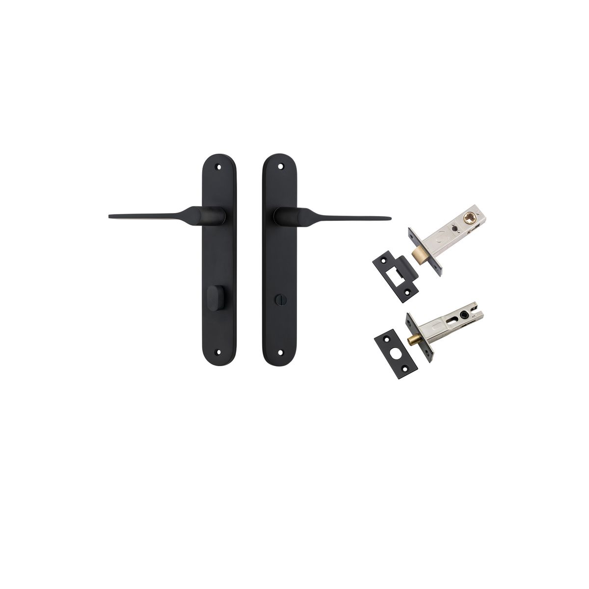 12770KPRIV60 - Como Lever - Oval Backplate Privacy Kit - Matt Black - Privacy