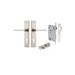 14782KENTR60KT - Baltimore Lever - Chamfered Backplate Entrance Kit with High Security Lock - Satin Nickel - Entrance