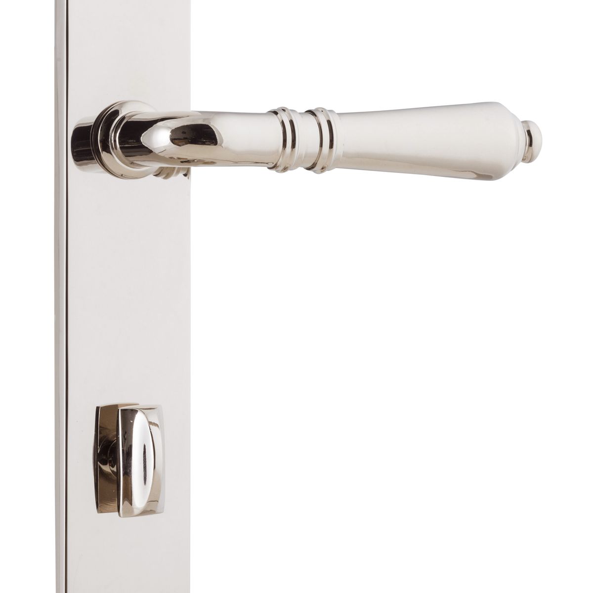 14200P85 - Sarlat Lever - Rectangular Backplate - Polished Nickel - Privacy