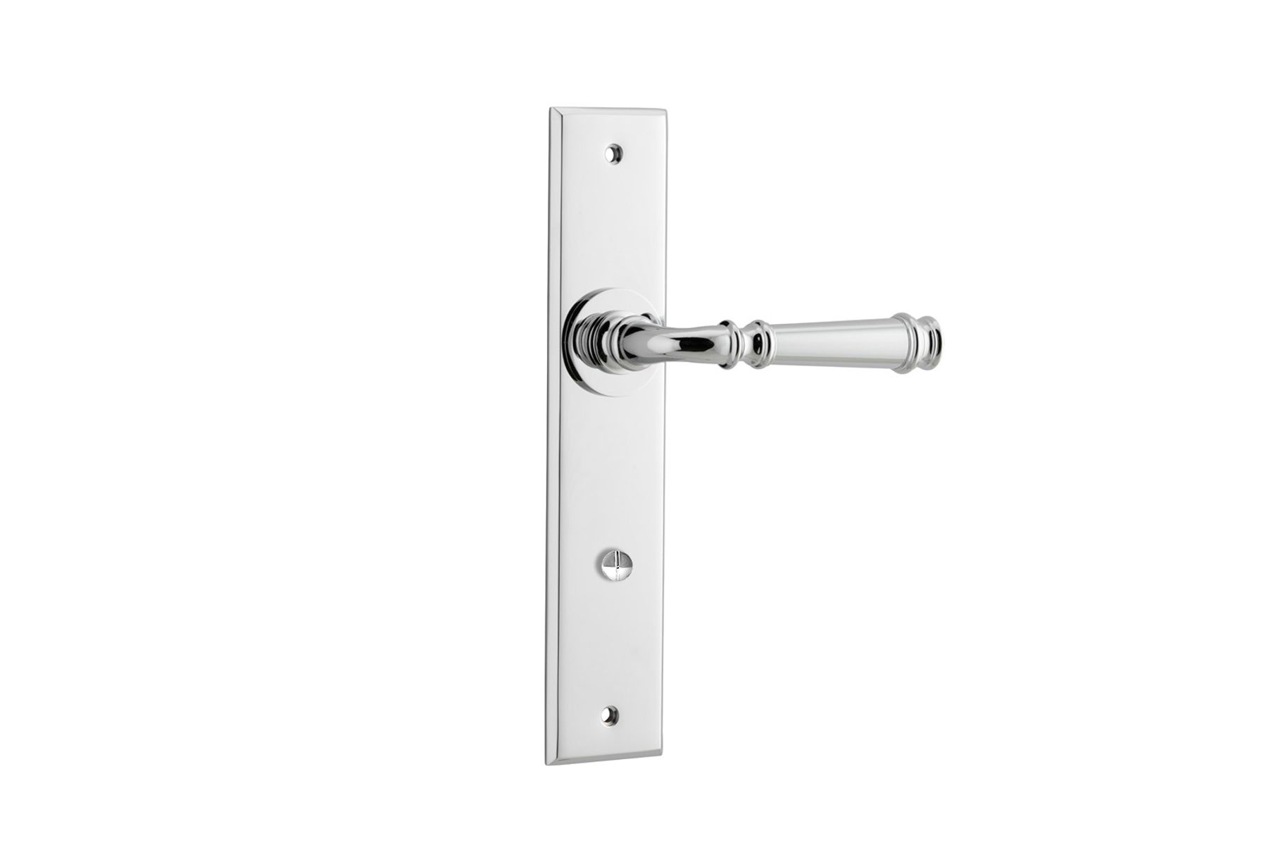 11786 - Verona Lever - Chamfered Backplate - Polished Chrome - Passage