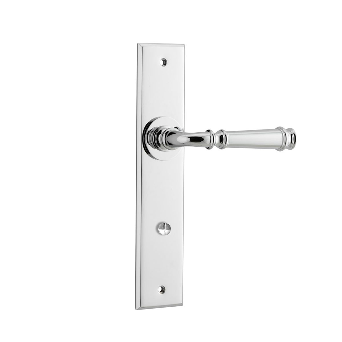 11786 - Verona Lever - Chamfered Backplate - Polished Chrome - Passage