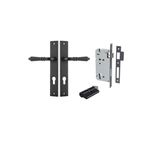 12700KENTR60KK - Sarlat Lever - Rectangular Backplate Entrance Kit with High Security Lock - Matt Black - Entrance