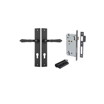 Sarlat Lever - Rectangular Backplate Entrance Kit with High Security Lock