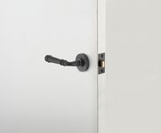 0313 - Verona Lever - Round Rose - Matt Black - Passage