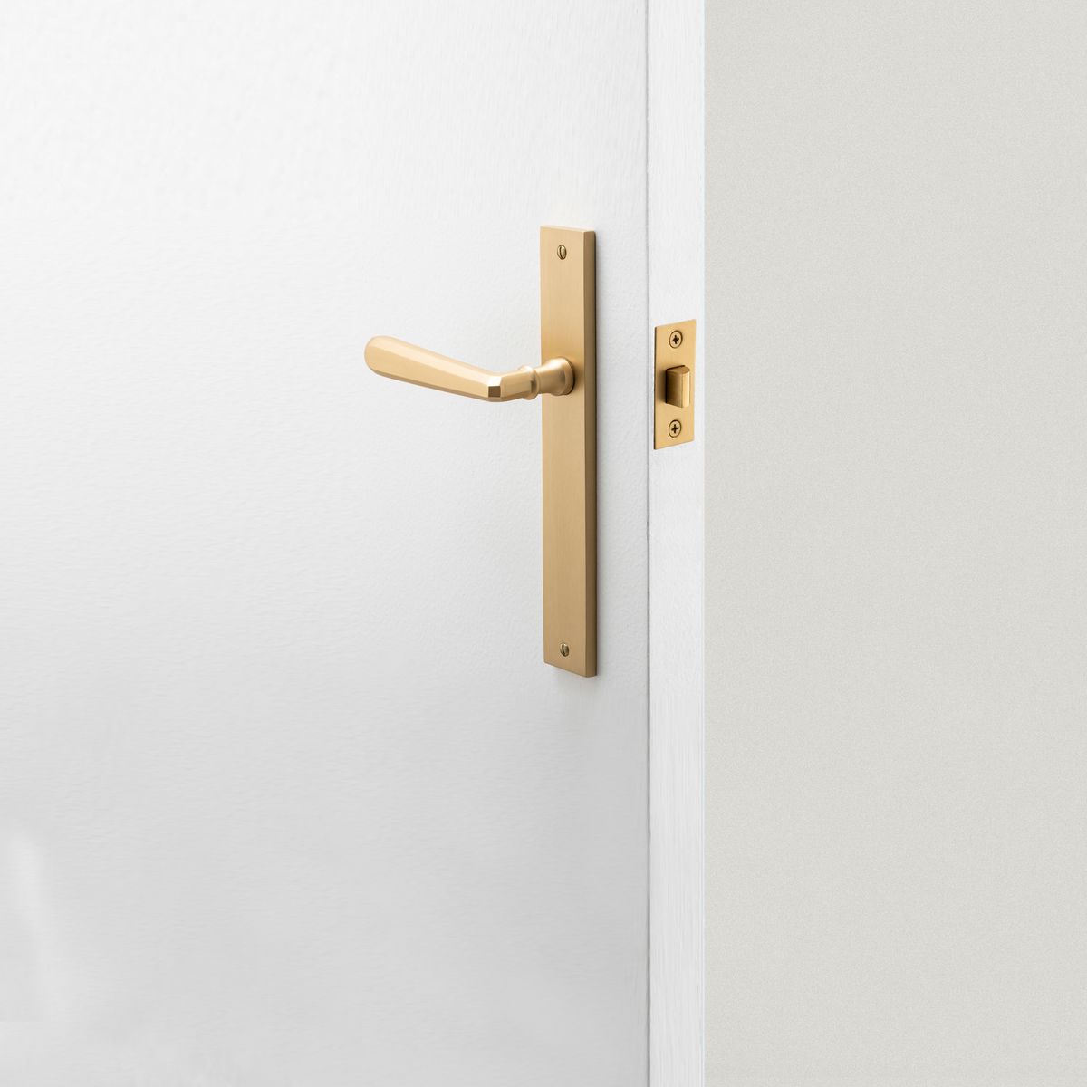 15372 - Copenhagen Lever - Rectangular Backplate - Brushed Brass - Passage