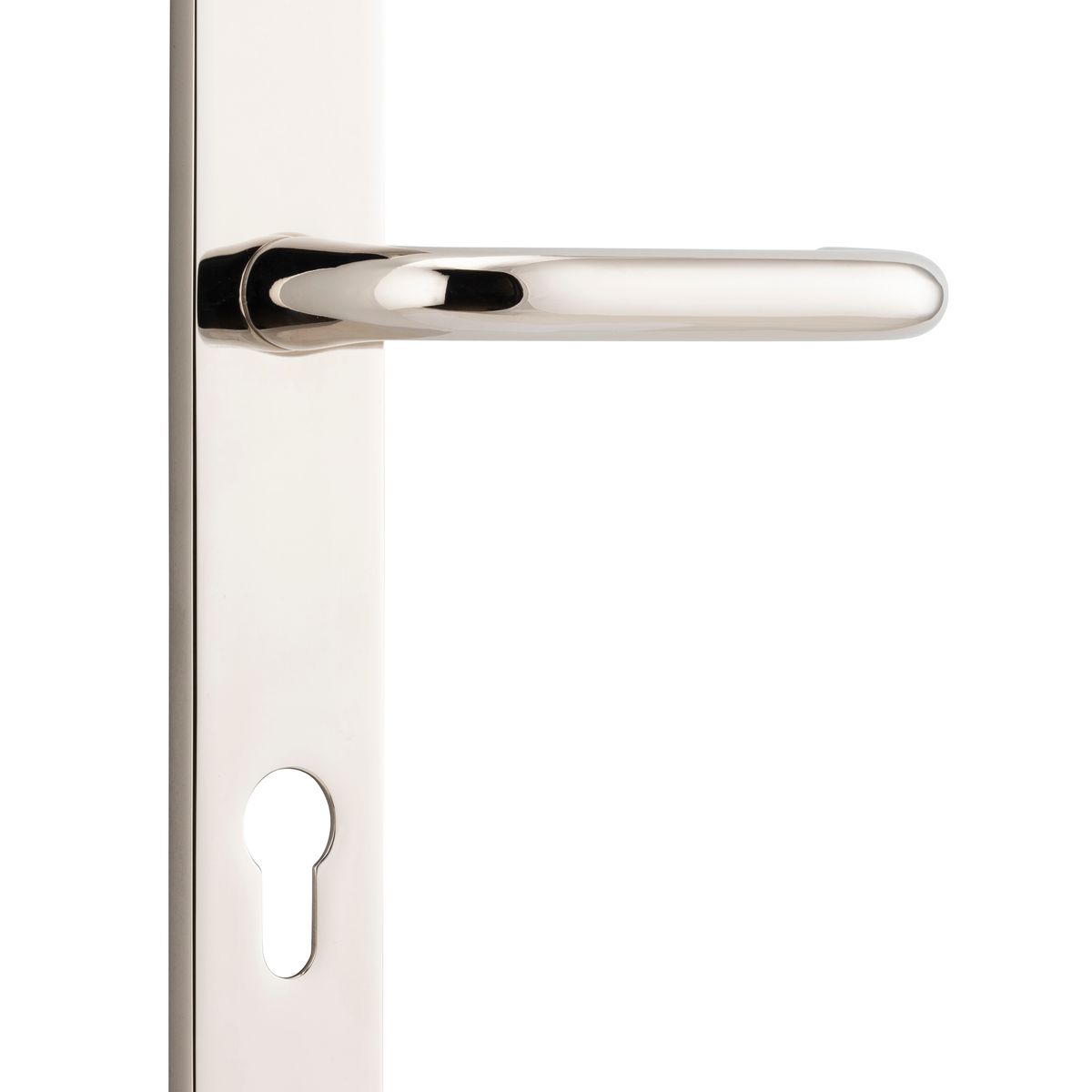 14344E85 - Oslo Lever - Rectangular Backplate - Polished Nickel - Entrance