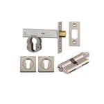 22557K70KKES - Euro Mortice Deadbolt Kit - 70mm Backset with Square Euro Escutcheon Key/Key - Satin Nickel - Entrance