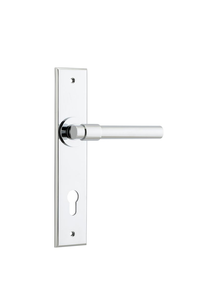 11904E85 - Helsinki Lever - Chamfered Backplate - Polished Chrome - Entrance