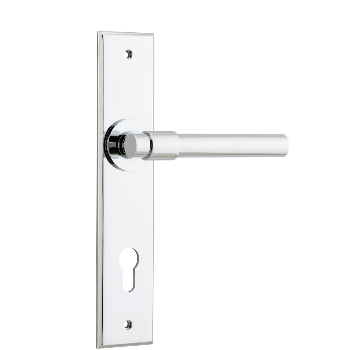 11904E85 - Helsinki Lever - Chamfered Backplate - Polished Chrome - Entrance