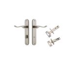 14924KPRIV60 - Stirling Lever - Oval Backplate Privacy Kit with Privacy Turn - Satin Nickel - Privacy