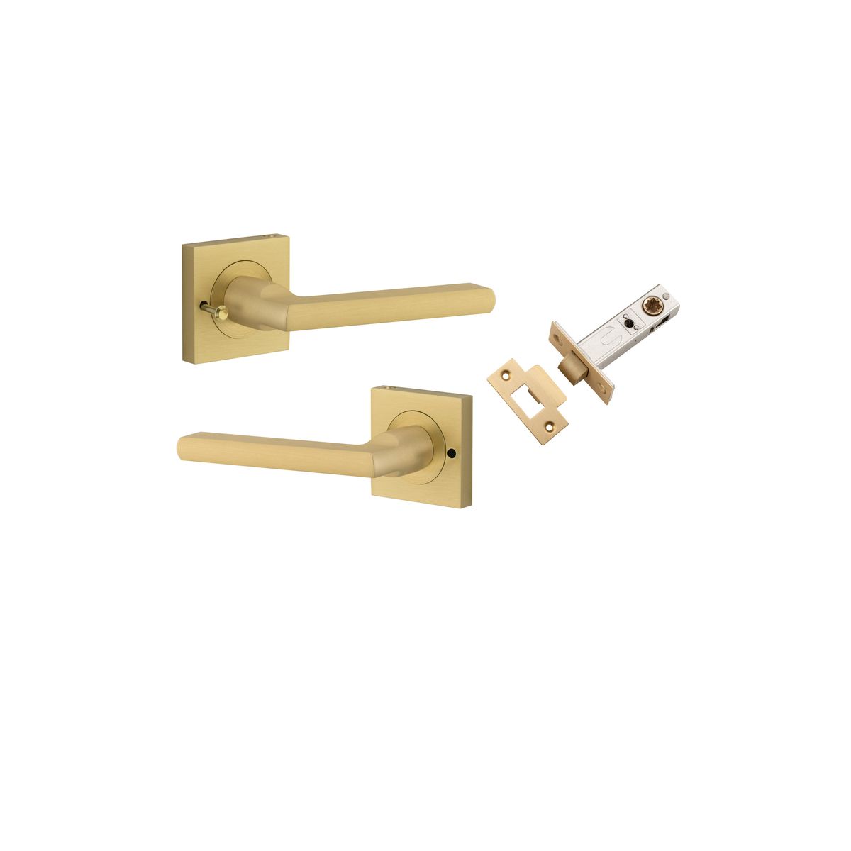 16275KIBPRIV60 - Baltimore Lever - Square Rose (Inbuilt Privacy) - Brushed Gold PVD - Privacy