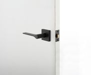 0433 - Como Lever - Square Rose - Matt Black - Passage