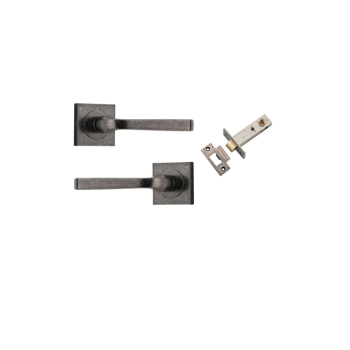 0397KPASS60 - Annecy Lever - Square Rose Passage Kit - Distressed Nickel - Passage