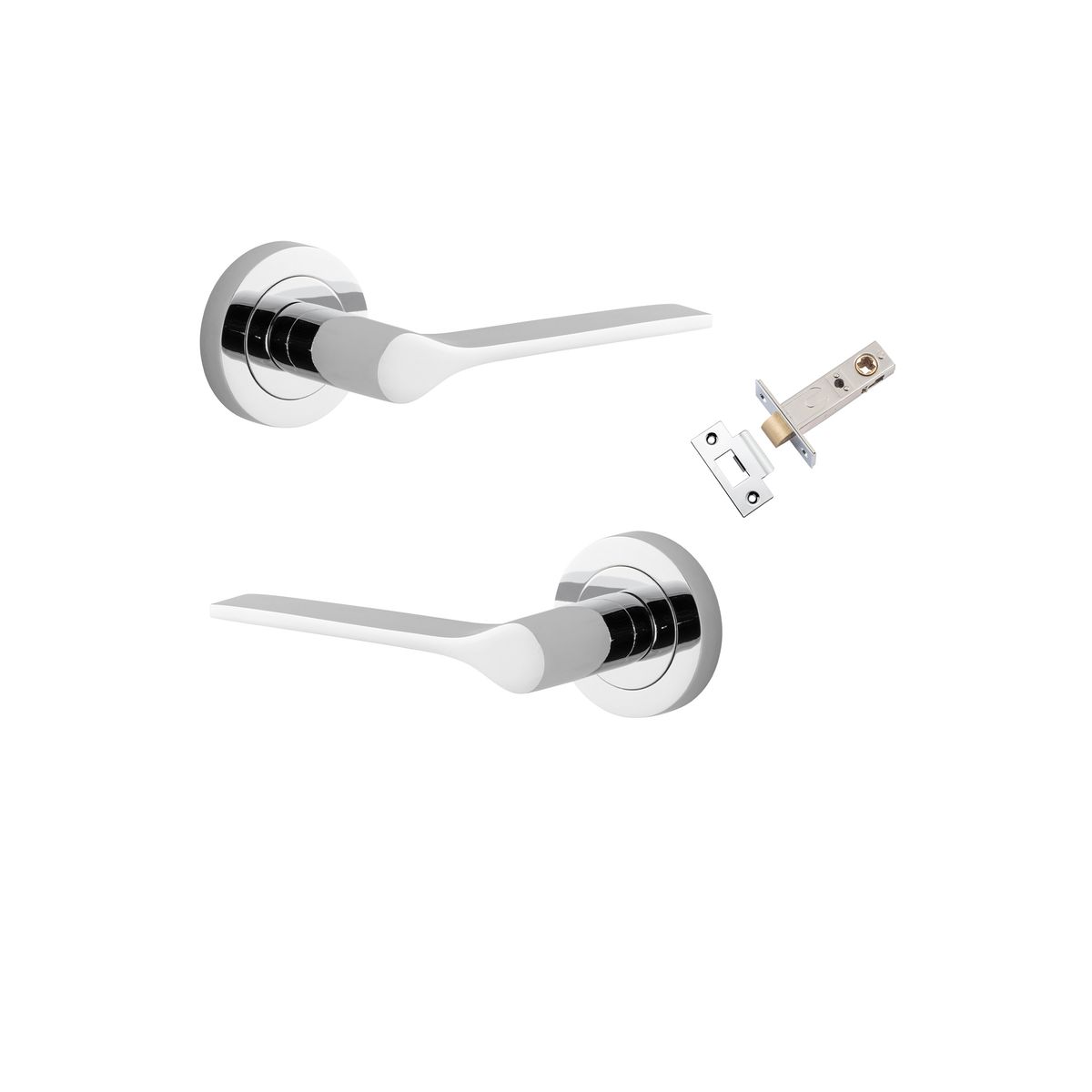 0364KPASS60 - Como Lever - Round Rose Passage Kit - Polished Chrome - Passage