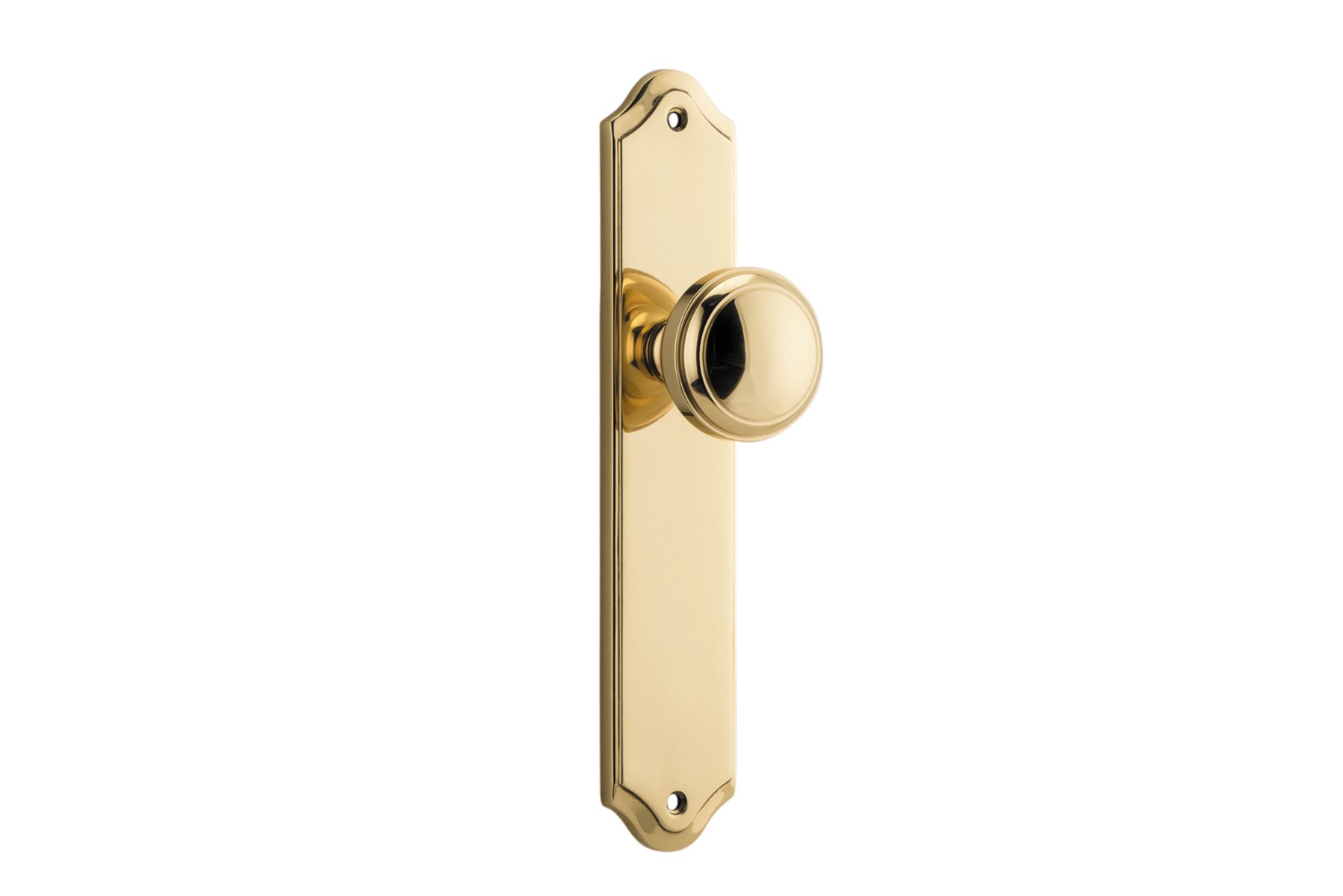 10326 - Paddington Knob - Shouldered Backplate - Polished Brass - Passage
