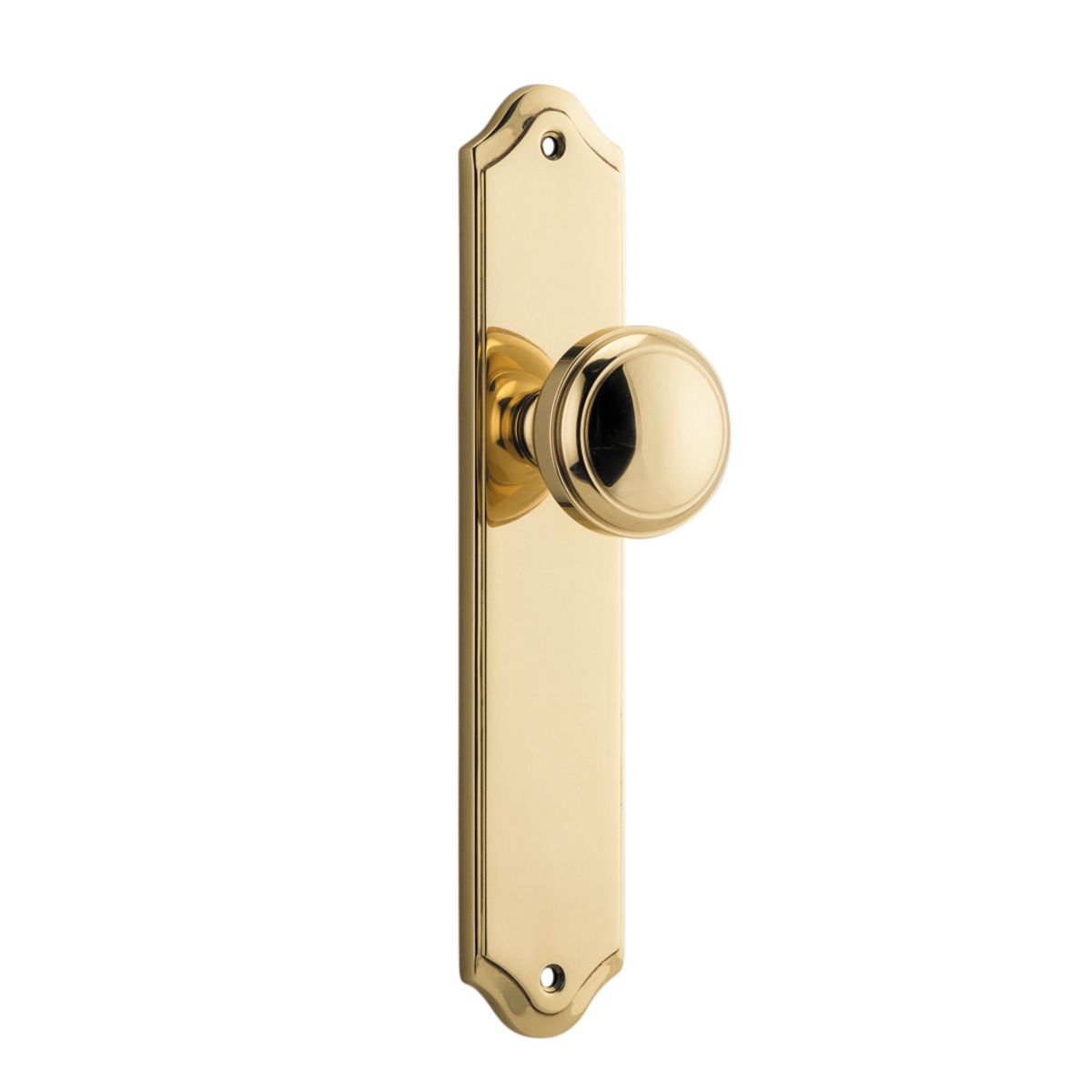 10326 - Paddington Knob - Shouldered Backplate - Polished Brass - Passage