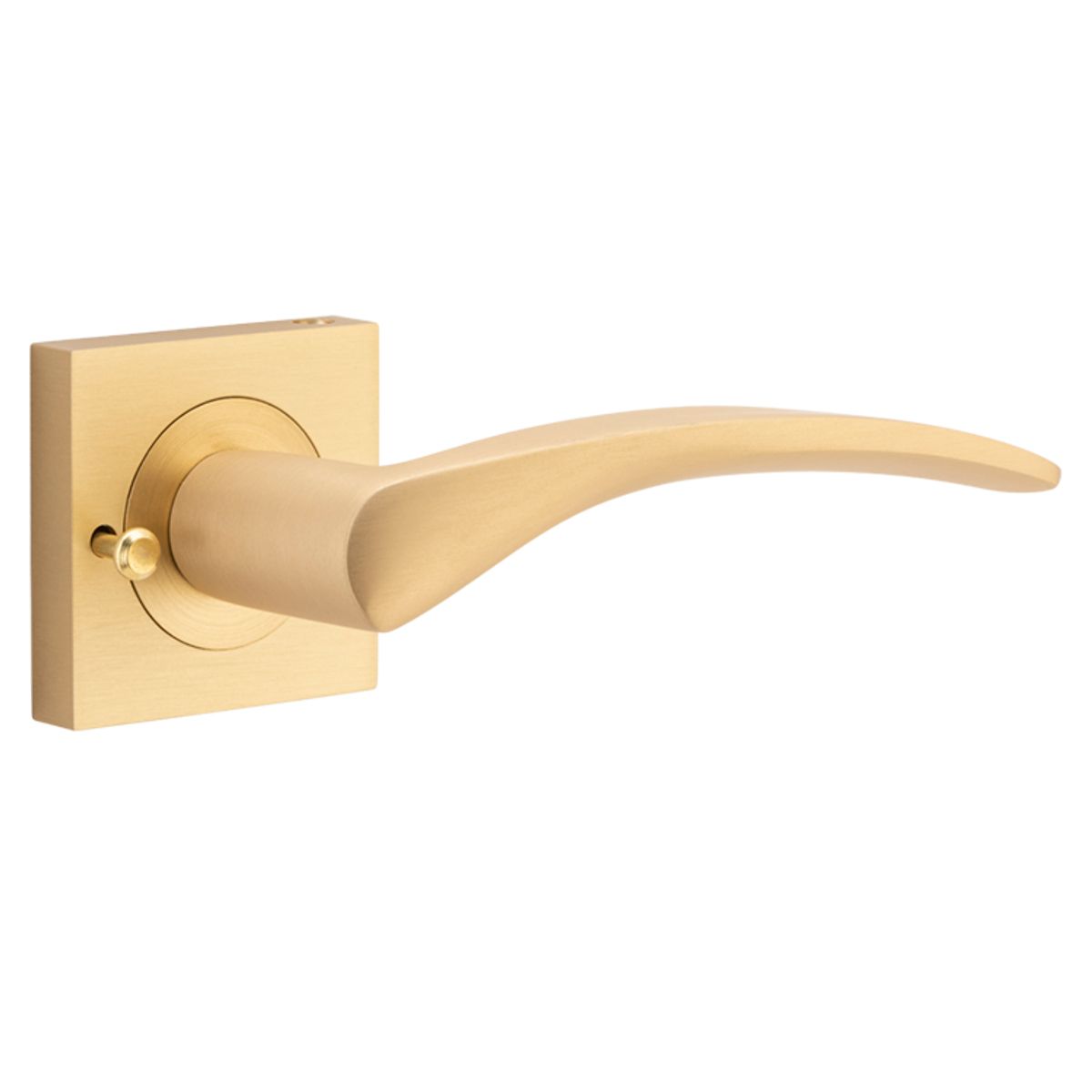 0459KIBPRIV60 - Oxford Lever - Square Rose (Inbuilt Privacy) - Brushed Brass - Privacy