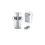 11840KENTR60KK - Cambridge Knob - Stepped Backplate Entrance Kit with High Security Lock - Polished Chrome - Entrance