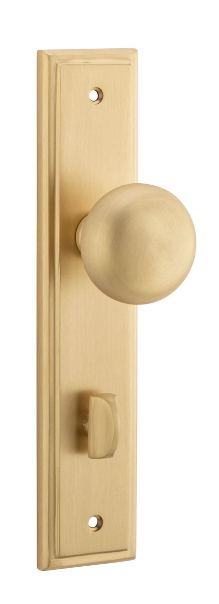15340P85 - Cambridge Knob - Stepped Backplate - Brushed Brass - Privacy