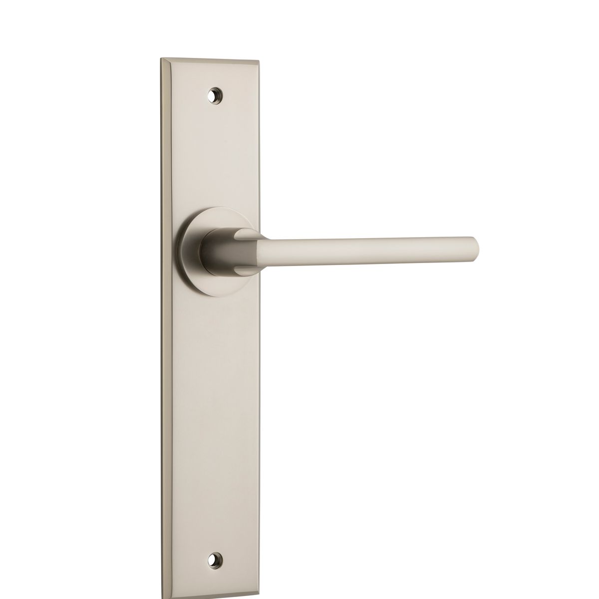 14782 - Baltimore Lever - Chamfered Backplate - Satin Nickel - Passage