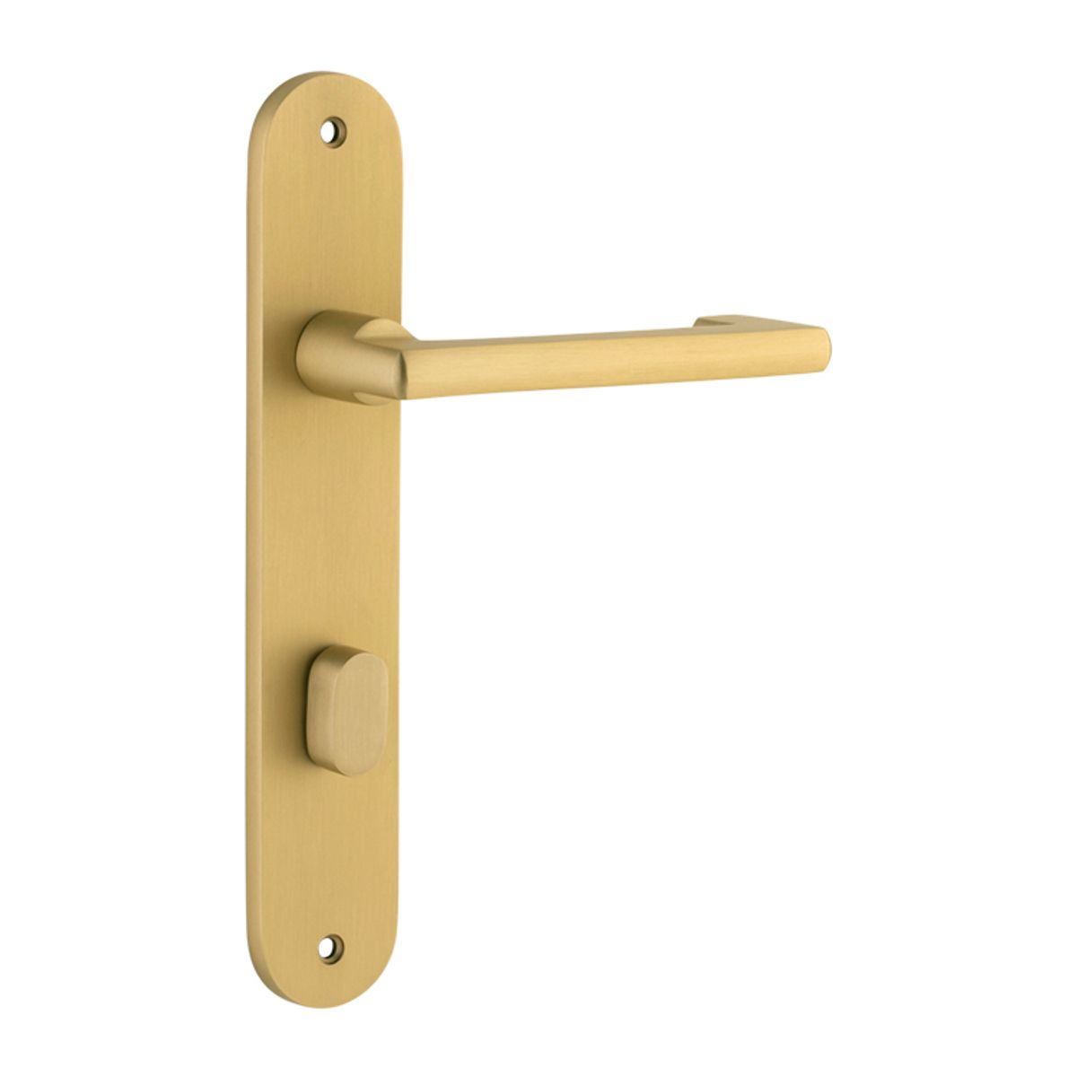 16352P85 - Baltimore Return Lever - Oval Backplate - Brushed Gold PVD - Privacy