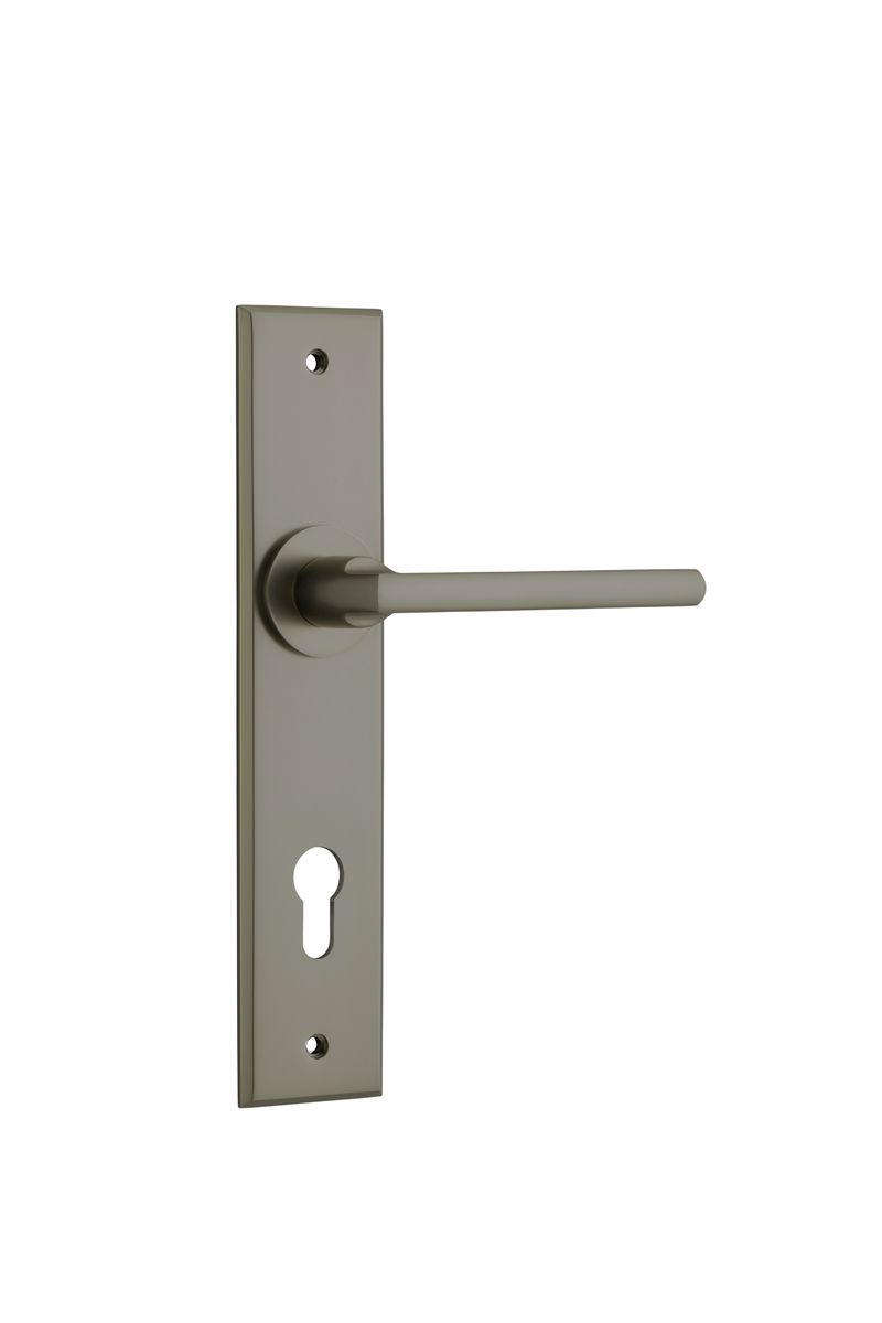 16782E85 - Baltimore Lever - Chamfered Backplate - Graphite PVD - Entrance