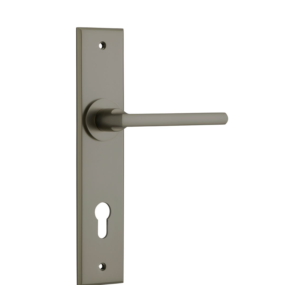 16782E85 - Baltimore Lever - Chamfered Backplate - Graphite PVD - Entrance