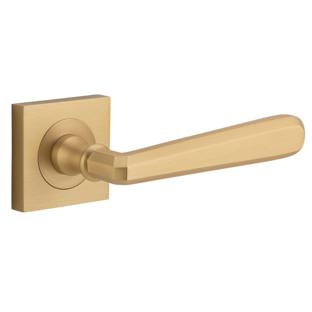 21196 - Copenhagen Lever - Square Rose - Brushed Brass - Passage