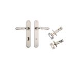 14724KPRIV60 - Sarlat Lever - Oval Backplate Privacy Kit with Privacy Turn - Satin Nickel - Privacy