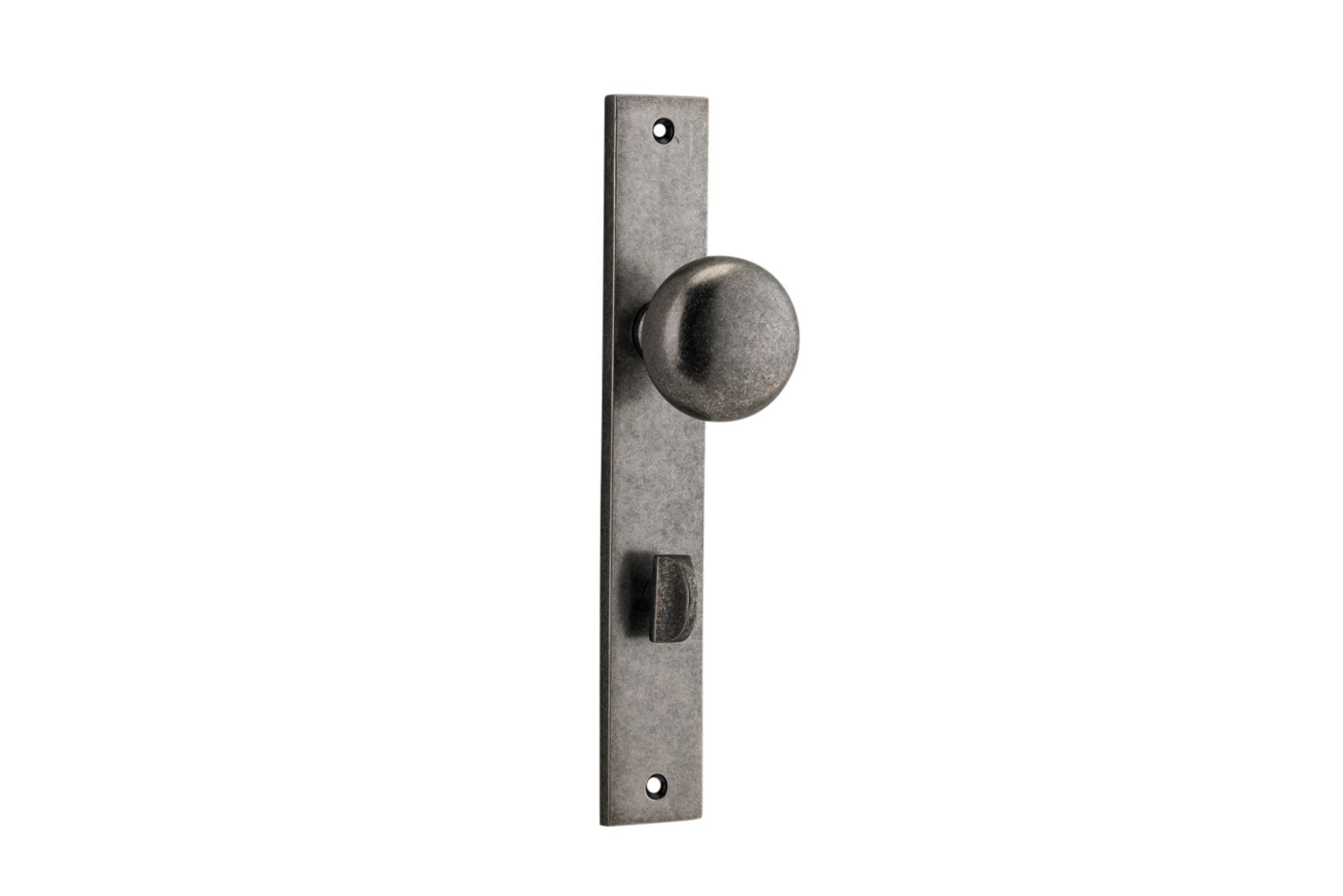 13822P85 - Cambridge Knob - Rectangular Backplate - Distressed Nickel - Privacy