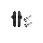 12830KPRIV60 - Guildford Knob - Shouldered Backplate Privacy Kit with Privacy Turn - Matt Black - Privacy