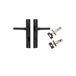 12896KPRIV60 - Helsinki Lever - Rectangular Backplate Privacy Kit with Privacy Turn - Matt Black - Privacy